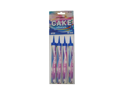 Свечи в торт в интернет-магазине Крут Салют Фонтан (свеча) холодного огня настольный CAKE FOUNTAIN разноцветные 40 сек (4 шт в упак) 12 см - #REGION_NAME#