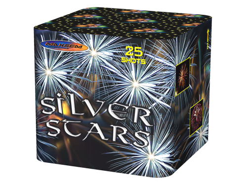 Купить батарею салютов Фейерверк SILVER STARS 25 залпов
