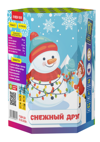 Купить батарею салютов Фейерверк Снежный друг 19 залпов
