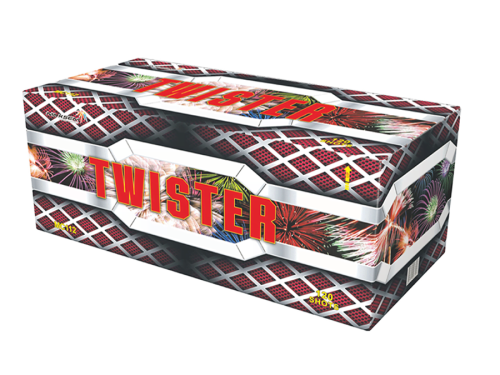 Купить батарею салютов Фейерверк TWISTER веер эффект 120 залпов