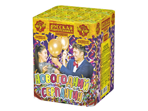 Купить батарею салютов Фейерверк Новогодний серпантин 25 залпов
