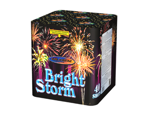Купить батарею салютов Фейерверк BRIGHT STORM  40 залпов веерный эффект