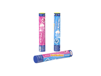 Гендер-пати в интернет-магазине Крут Салют Хлопушка пневматическая Гендер Пати 30 см с бумажным конфетти розового или голубого цвета.